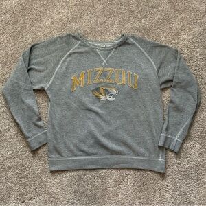Mizzou Tigers J America Vintage Graphic Sweatshirt Gray Cotton/Polyester Medium